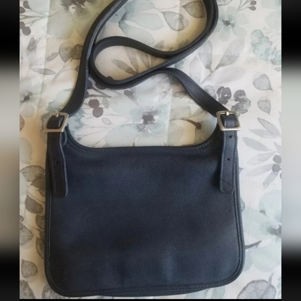 Coach Saddle Vintage Hippie Flap 9132 Midnight Blue Silver Leather Crossbody Bag